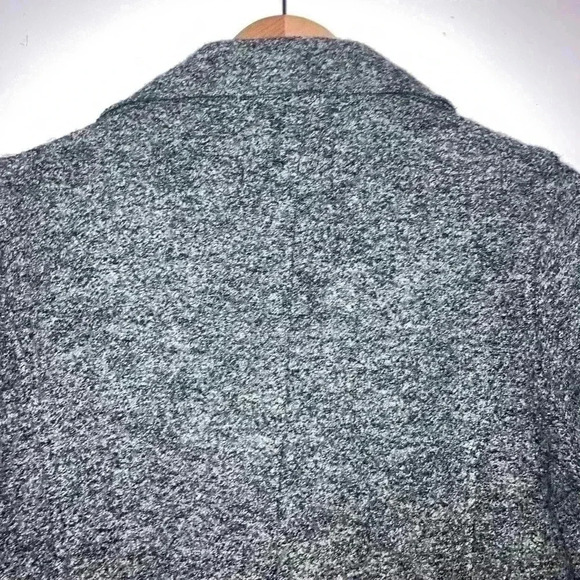 Tahari Wool Blend Jacket Asymmetrical Zip Moto Grey Jacket - Picture 7 of 12